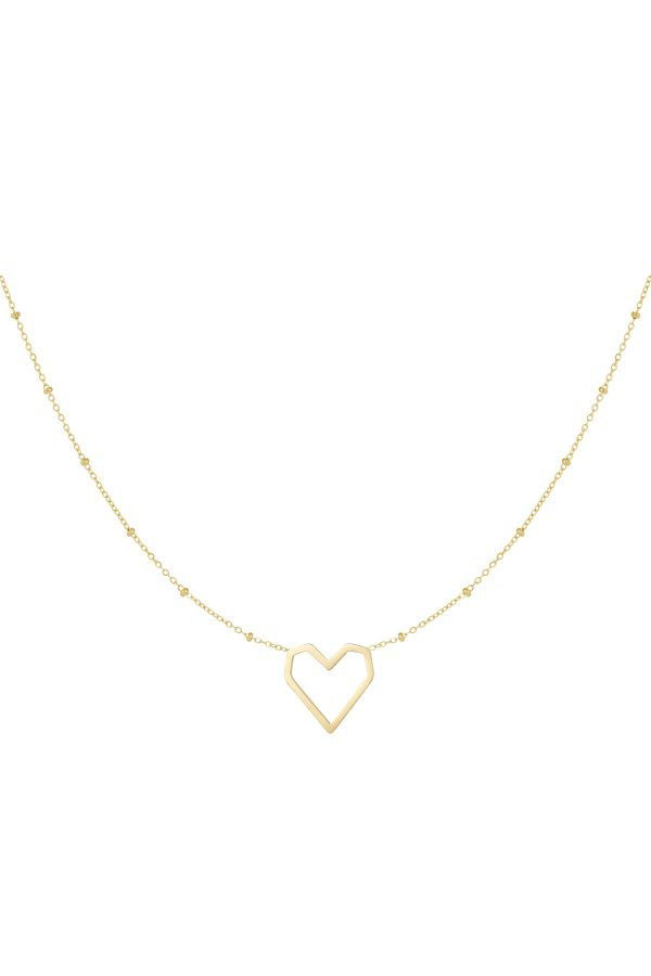 Ketting met hart van roestvrij staal - Zilver & Goud