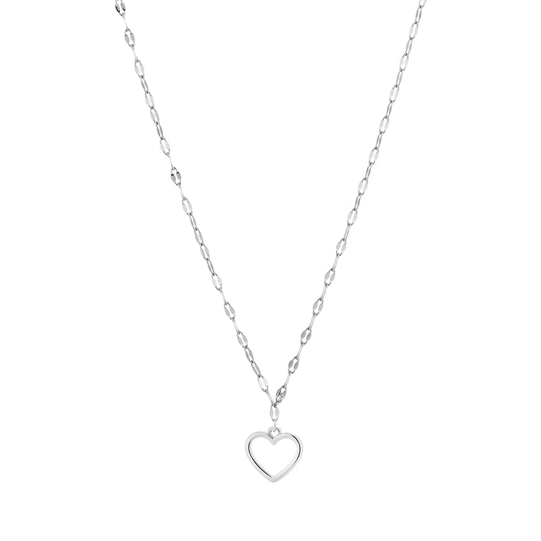 Dames open hart ketting van roestvrij staal - Zilver & Goud