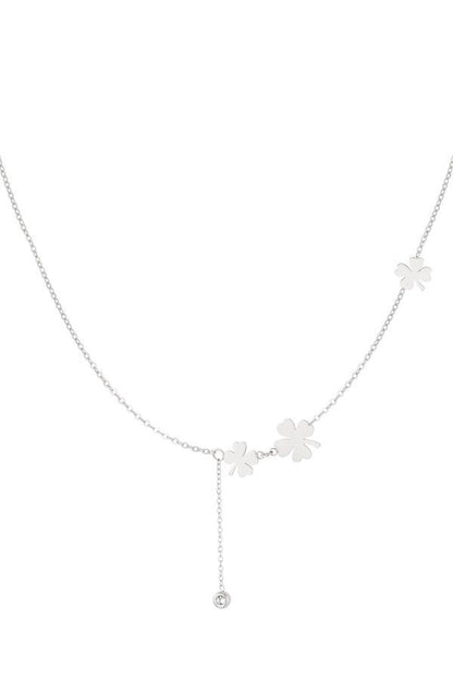 Klaver dames ketting roestvrij staal - Zilver & Goud