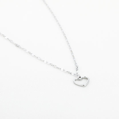 Dames open hart ketting van roestvrij staal - Zilver & Goud