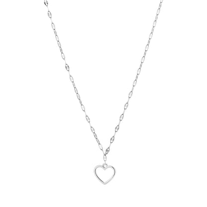 Dames open hart ketting van roestvrij staal - Zilver & Goud