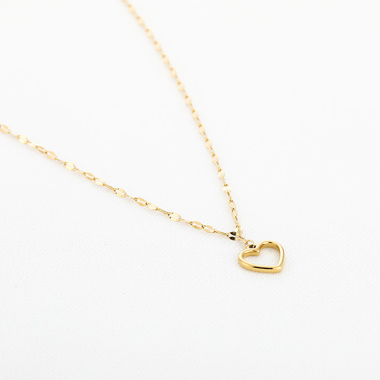 Dames open hart ketting van roestvrij staal - Zilver & Goud