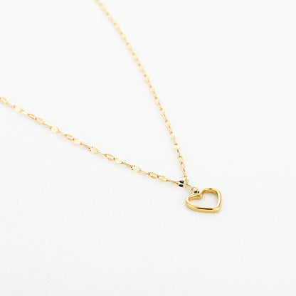 Dames open hart ketting van roestvrij staal - Zilver & Goud